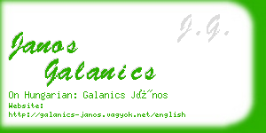 janos galanics business card